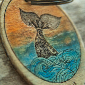 Whale Tail Sunset Keychain